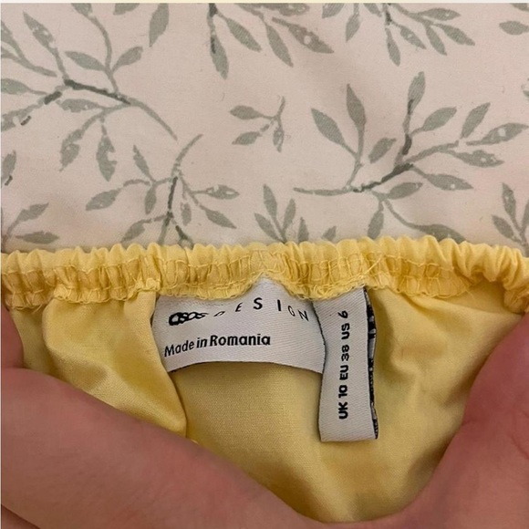 Butter Yellow Asos Mini Dress - size 6 - Picture 4 of 5